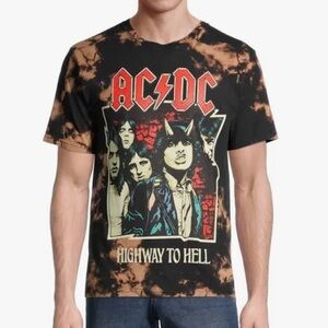 AC/DC Highway To Hell  Tie Dye Graphic Band Tee XL Unisex Adult Preppy Grunge